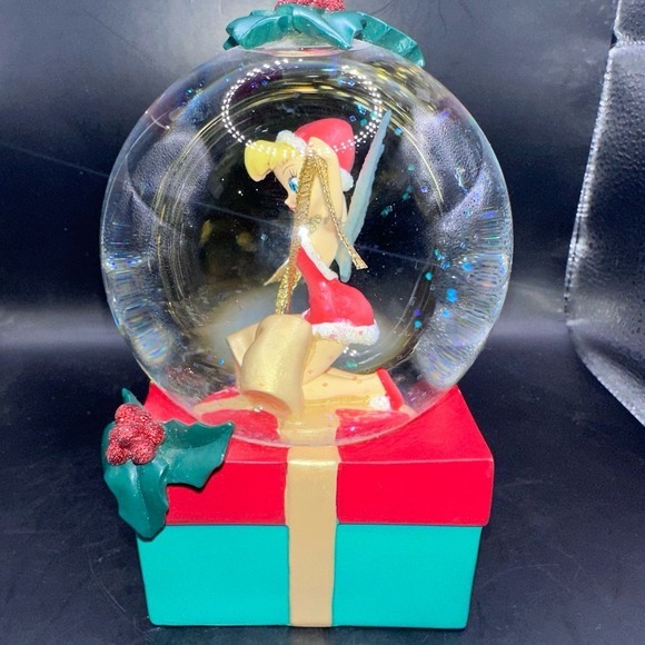 Vintage 2005 Disney Store Tinkerbell Mistletoe Christmas Snow Globe - Picture 2 of 7
